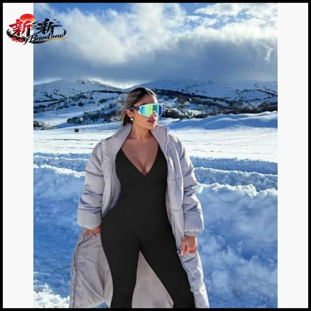 Nylon and Spandex Jumpsuit with Ruched Waist and Flared Silhouette